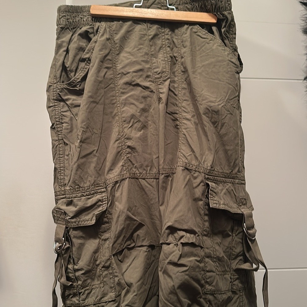 Garage Khaki Elastic Waist cargo pants